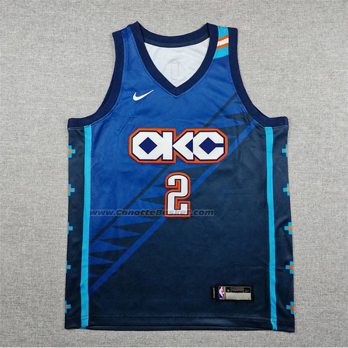 Maglia Bambino Oklahoma City Thunder Shai Gilgeous Alexander No 2 Citta 2025-26 Blu